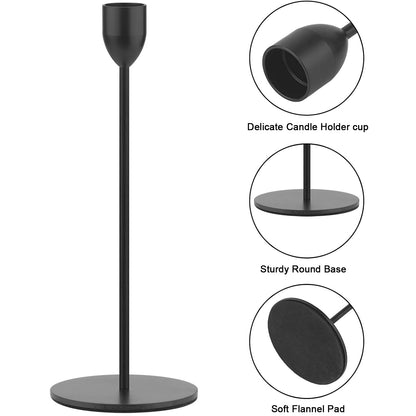 Candlestick Holders,Set of 3 Matte Black Candle Holders,Taper Candle Holders Decorative Candlestick Holder for Home Decor,Dinning,Party