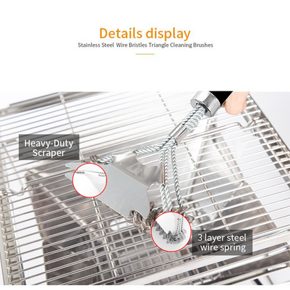 Party Supplies 17in Grill Brush and Scraper Bristle Free,1Pcs Grill Brush Bristle Free,BBQ Brush for Outdoor Grill,Stainless Steel BBQ Grill Brush and Scraper,for Gas/Charcoal Grilling Grates