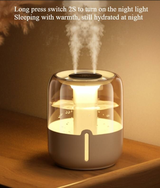Cool Mist Humidifier,Humidifiers for Bedroom,4L Top Fill Smart Cool Mist Air Humidifiers with Nightlight,3-Speed Quiet & Large Vaporizers for Bedroom,Home,Large Room,Baby Nursery and Plants