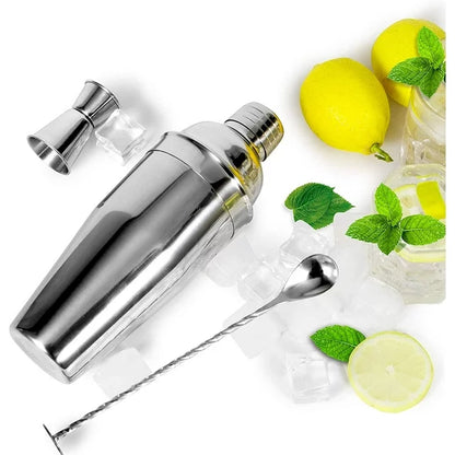 24oz Cocktail Shaker Bar Set - Professional Margarita Mixer Drink Shaker and Measuring Jigger & Mixing Spoon Set - Professional Stainless Steel Bar Tools Built