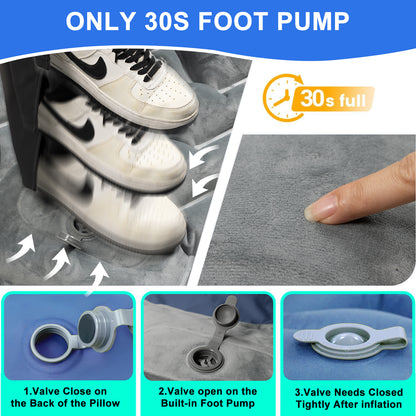 Camping Sleeping Pad, Ultralight Inflatable Air Mattress Built-in Foot Pump, Compact & Waterproof for Camping Backpacking Hiking Traveling Tent - Upgraded Fleece-Lined Version