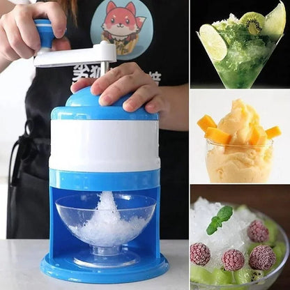 Seven Lady Manual Ice Shaver, Snow Cone Machine Crusher, Crushed ice Maker, Shaved Ice Machine, Portable Ice Crusher, Shredding Machine for Home Use - Blue