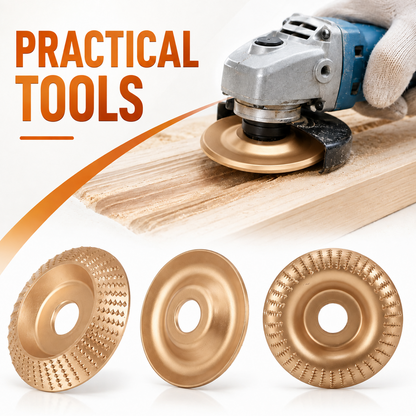 Angle Grinder Polishing Pad, 5PCS Wood Carving Disc Set with Gloves, Carbon Steel Grinding Shaping Wheel for 4-1/2 Inch Grinder, Stump Sanding Polishing Kit