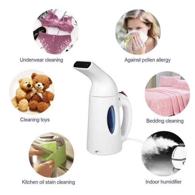 Sevenlady Handheld Steamer for Clothes, 150ml Portable Garment Steamer, Auto Shut-off Function, Wrinkles/ Steam/ Soften/ Clean for Home, Office and Travel, White