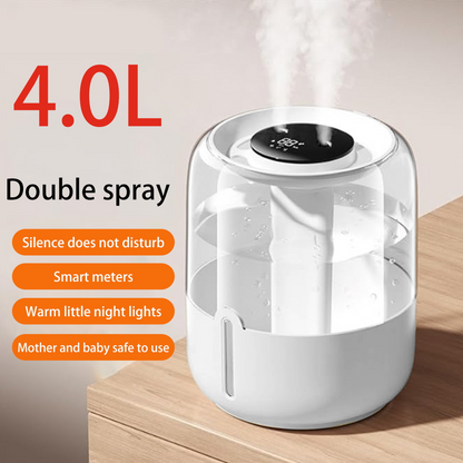 Merryhome Humidifiers for Room,4L Cool Mist Humidifier,Top Fill Smart Cool Mist Air Humidifiers with Nightlight,3-Speed Quiet & Large Vaporizers for Bedroom,Home,Large Room,Baby Nursery and Plants（White）