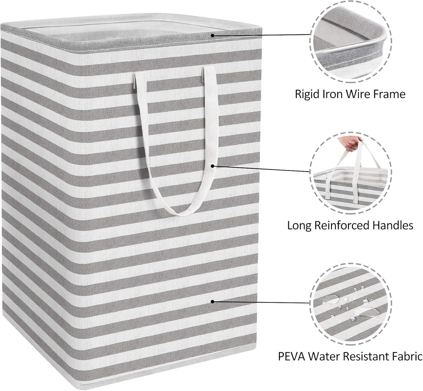 Collapsible Laundry Basket,2Pcs 75L Large Laundry Hamper,Freestanding Laundry Basket Hamper with Handles Waterproof Clothes Hamper Organizer for Easy Storage,Gradient Grey - 15.7*11.8*24.4in