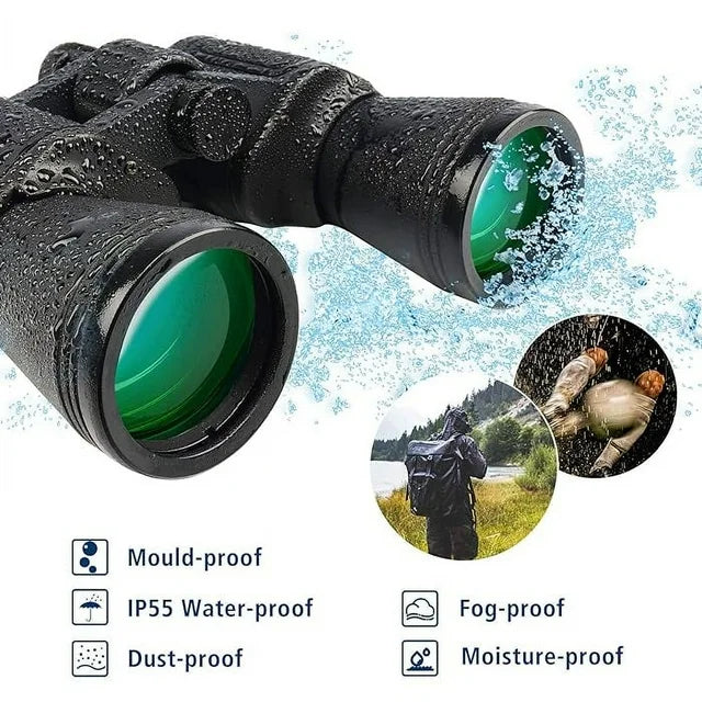 Binoculars, 20x50 Binoculars for Adults, Compact HD High Powered Binoculars with Low Night Vision, BAK4 Prism, FMC Lens, Waterproof Binoculars Telescope