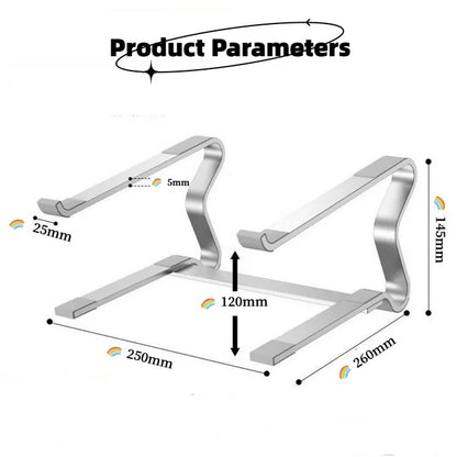 Sevenlady Laptop Stand for Desk, Adjustable Stand for Desk, Aluminum Laptop Riser, Ergonomic Computer Stand for MacBook Air Pro HP Dell XPS Lenovo All Laptops 10-15.6", Sliver