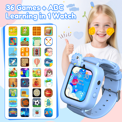 Henotian 1.83" Kids Smart Watch for Girls HD Touch Screen with 39 Educational Games, Camera, Pedometer, Alarm Clock, ABC LeaLearning, Music Player, Birthday Gift for Boys Girls Ages 5-12 with 32GB Memory Card