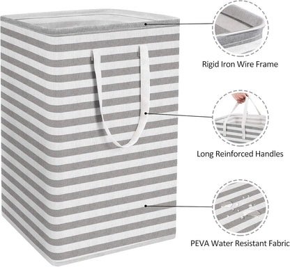 PUCACHI 2 Pack 75L Laundry Hamper Collapsible-Large Laundry Baskets,Freestanding Waterproof Clothes Hamper with Easy Carry Handles in Laundry Room Bedroom Bathroom College Dorm for Adults,Gradient Grey