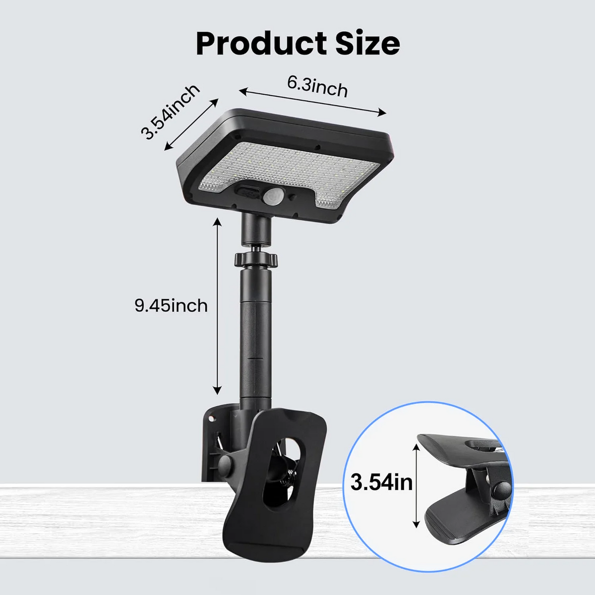 Merryhome Solar Clip-on Lights with Motion Sensor,3-Mode,360 Degree Rotation,92 LEDs,600Lm Dual Charging,Waterproof Solar Fence Lights for Patio,Camp,Wall,Camping (2Pcs Warm Lights)
