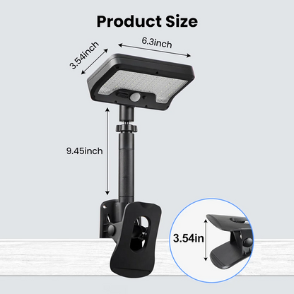 Merryhome Solar Clip-on Lights with Motion Sensor,3-Mode,360 Degree Rotation,92 LEDs,600Lm Dual Charging,Waterproof Solar Fence Lights for Patio,Camp,Wall,Camping (2Pcs Warm Lights)