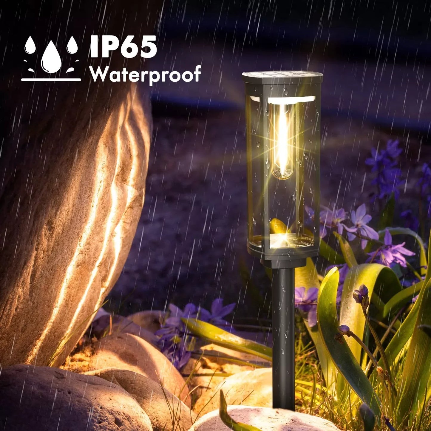Bright Solar Pathway Lights Outdoor, 4 Pack Solar Powered Garden Lights Waterproof IP65, Auto On/Off Outdoor Light for Lawn Patio Walkway Driveway Decor Landscape Lighting