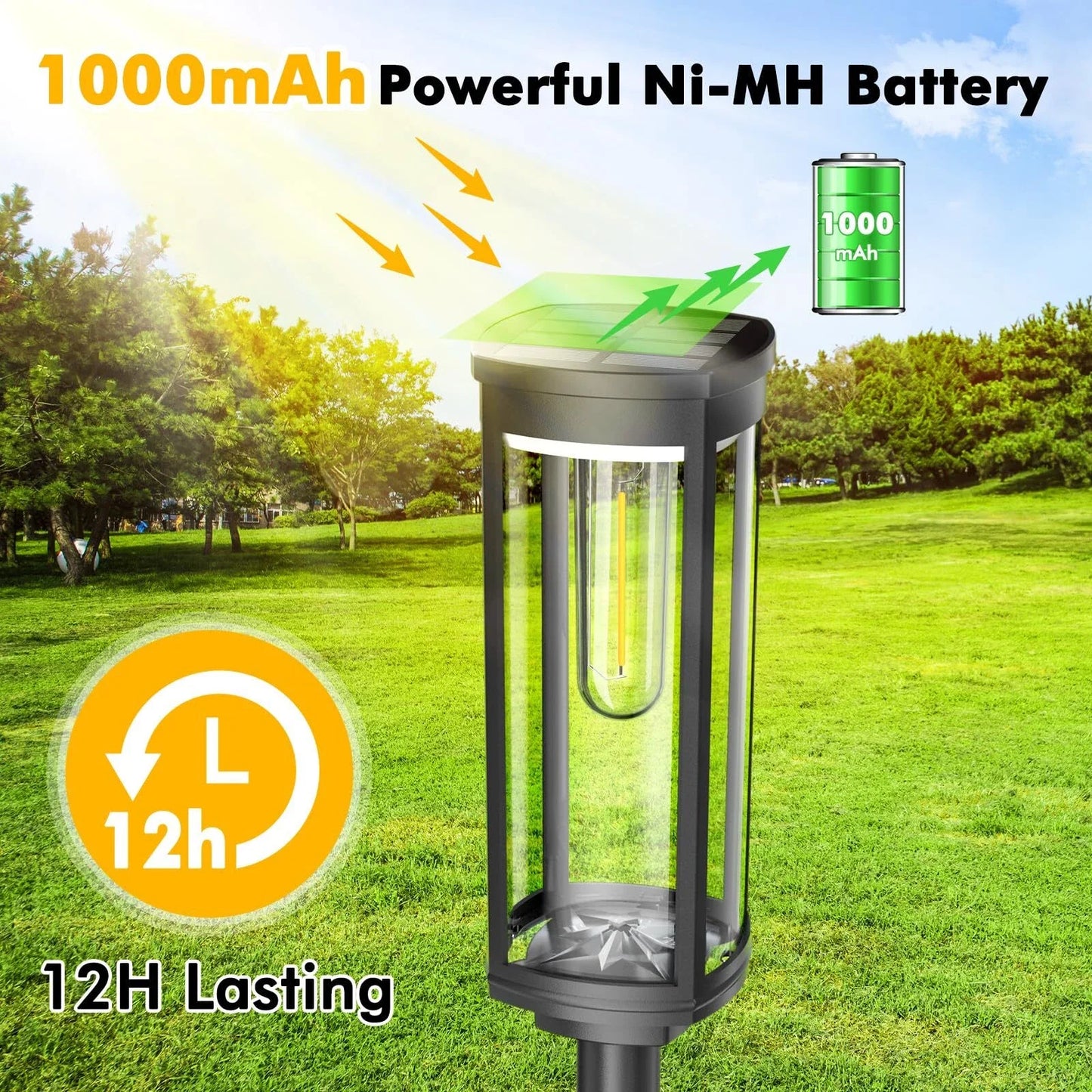 Bright Solar Pathway Lights Outdoor, 4 Pack Solar Powered Garden Lights Waterproof IP65, Auto On/Off Outdoor Light for Lawn Patio Walkway Driveway Decor Landscape Lighting