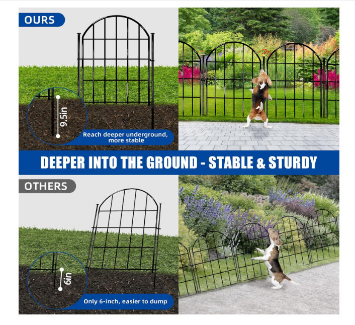 Garden Fence , 10 Pack Rustproof Metal No Dig Fence Animal Barrier for Dog, Arched Flower Bed Edging Ornamental Wire Border Panel Fencing for Yard Patio Outdoor Decor-B