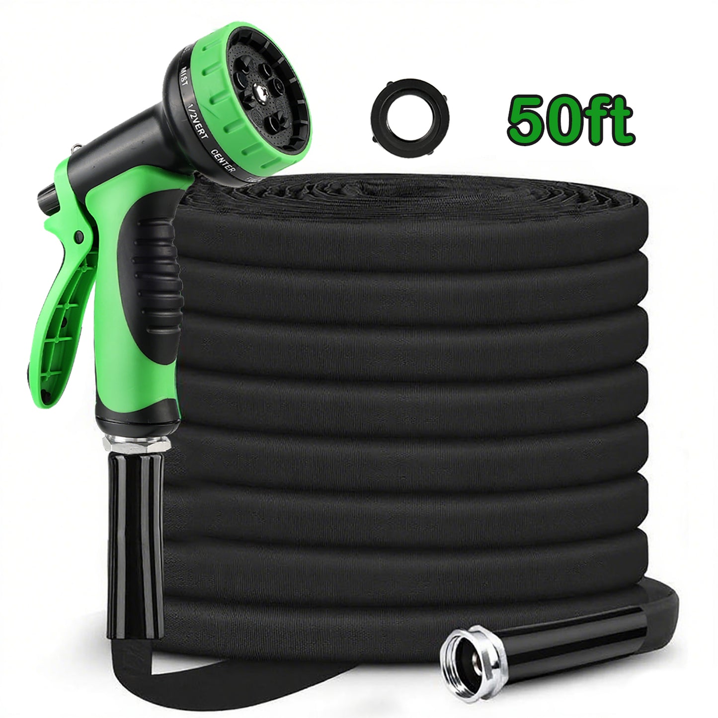 Garden Hose 50ft,Lightweight,Non-Expanding, Leak-Proof Metal interface, No-Knots, Portable, Wear-Resistant, Sturdy, Flexible, 3/4GHT, Water Hose for Yard, Garden