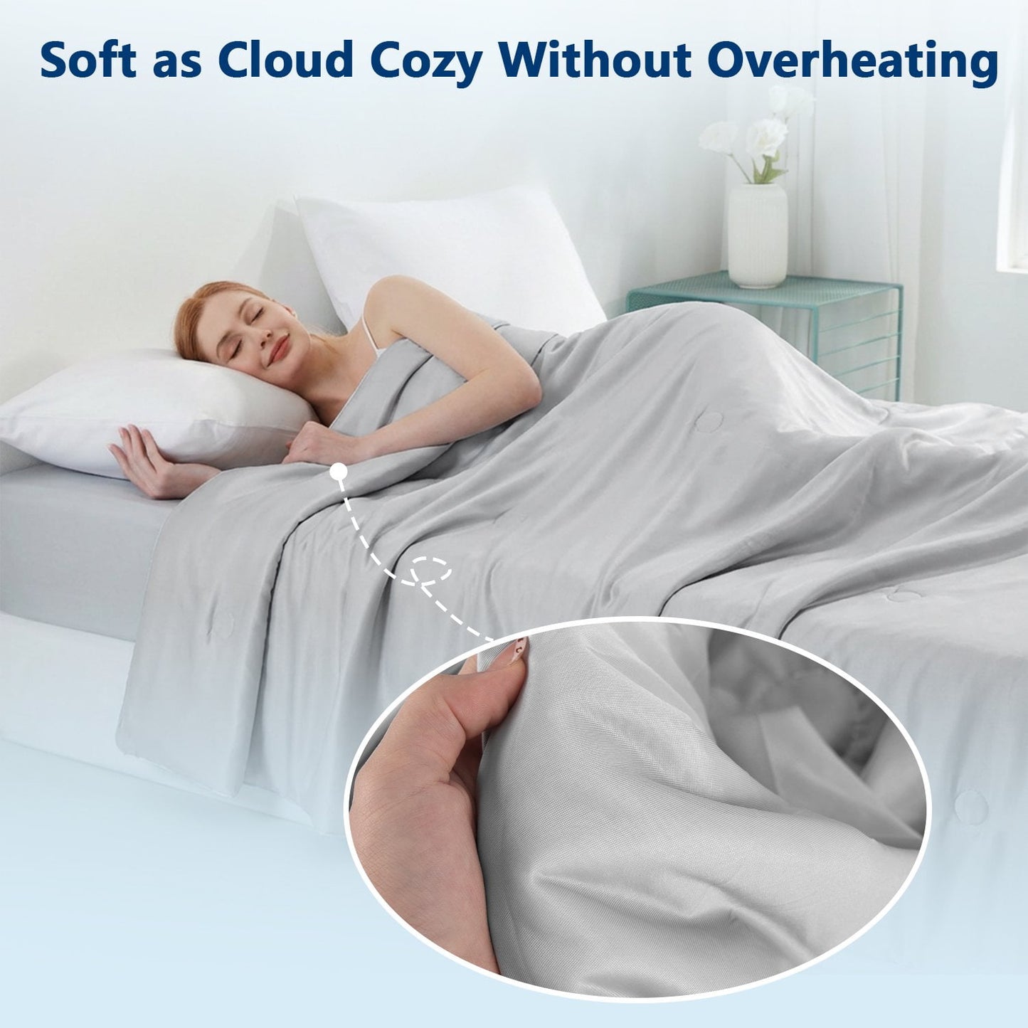 Merryhome Cooling Comforter Queen Size for Hot Sleepers, 90x90 in Double-Sided Cooling Blanket, Lightweight Breathable All Season Comforter, Gray