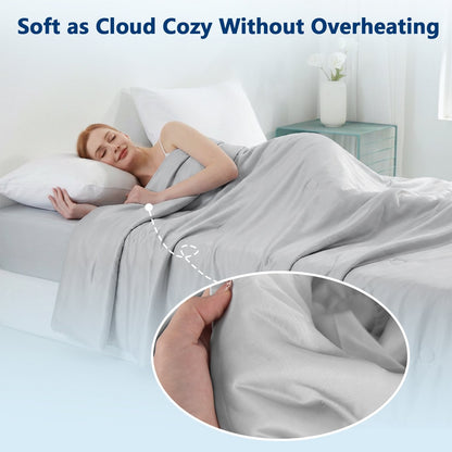 Merryhome Cooling Comforter Queen Size for Hot Sleepers, 90x90 in Double-Sided Cooling Blanket, Lightweight Breathable All Season Comforter, Gray