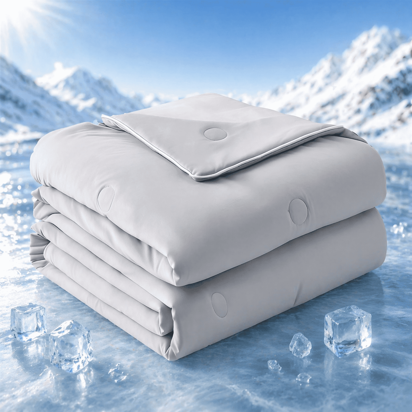 Merryhome Cooling Comforter Queen Size for Hot Sleepers, 90x90 in Double-Sided Cooling Blanket, Lightweight Breathable All Season Comforter, Gray
