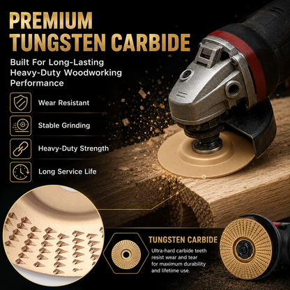Angle Grinder Polishing Pad, 5PCS Wood Carving Disc Set with Gloves, Carbon Steel Grinding Shaping Wheel for 4-1/2 Inch Grinder, Stump Sanding Polishing Kit