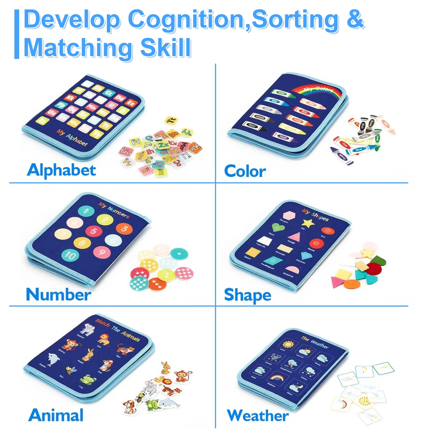 Toddler Busy Toys,Toddler Airplane Travel Essentials for age 1-4,Sensory Board Educational Activities for Learning Fine Motor Skills,Gifts for Girls Boys Toddlers,Toddler Toys for Car Travel