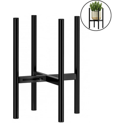 Hoofun Adjustable Metal Plant Stand for 8-11 Inch Pots Heavy-Duty Indoor/Outdoor Use Rust-Resistant Space-Saving Design Quick Assembly Decorative Holder for Living Room Garden Balcony Home Decor-1Pcs
