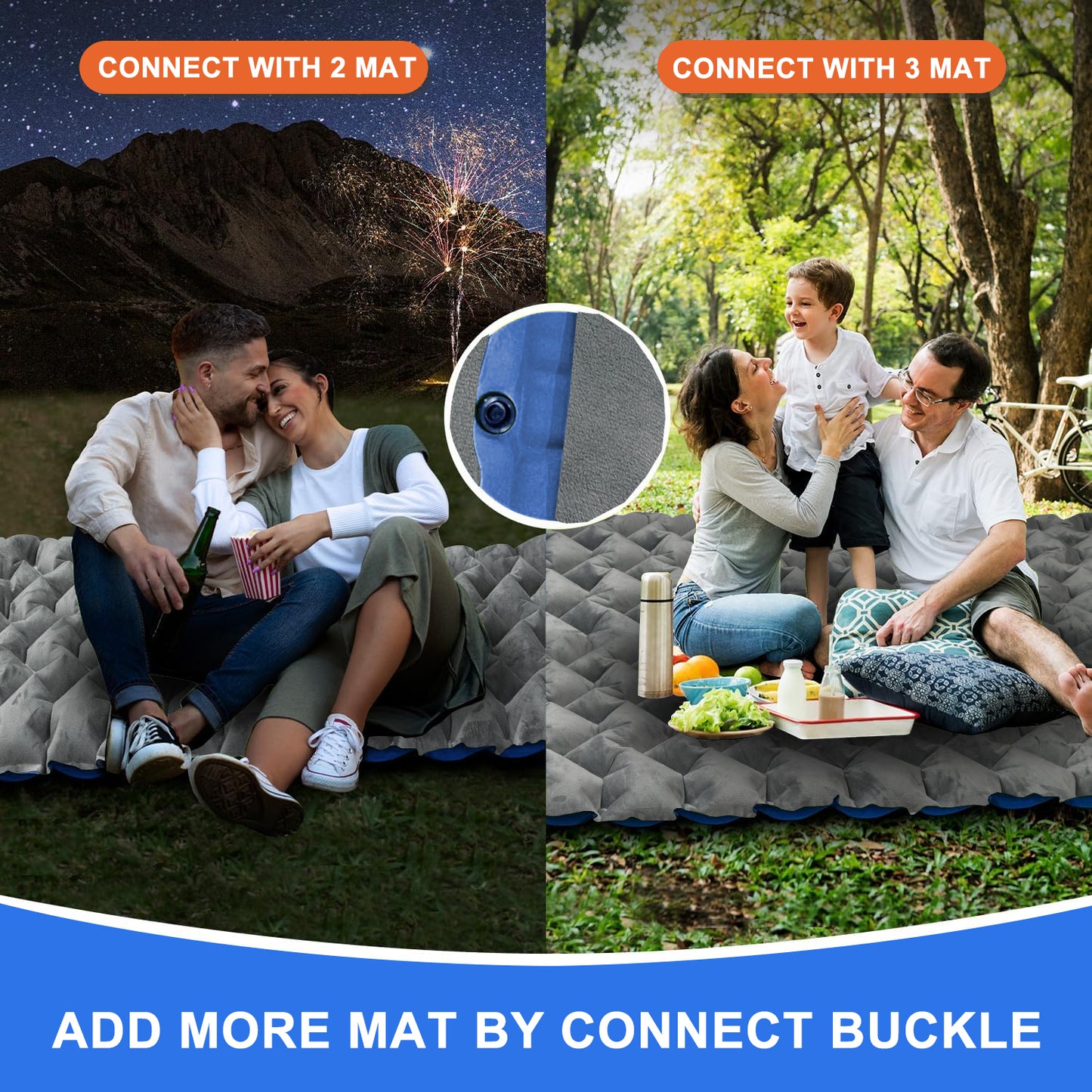 Camping Sleeping Pad, Ultralight Inflatable Air Mattress Built-in Foot Pump, Compact & Waterproof for Camping Backpacking Hiking Traveling Tent - Upgraded Fleece-Lined Version