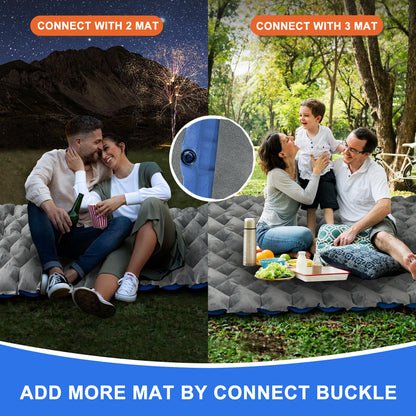 Camping Sleeping Pad, Ultralight Inflatable Air Mattress Built-in Foot Pump, Compact & Waterproof for Camping Backpacking Hiking Traveling Tent - Upgraded Fleece-Lined Version