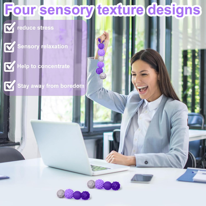 Teblint Magnetic Balls Fidget Toys, 8 Pcs Stress Relief Sensory Toys for Adults and Teens, Peace of Hands and Anxiety Mind, Attracting Stress Ball with Silicone Shell (Purple Series)