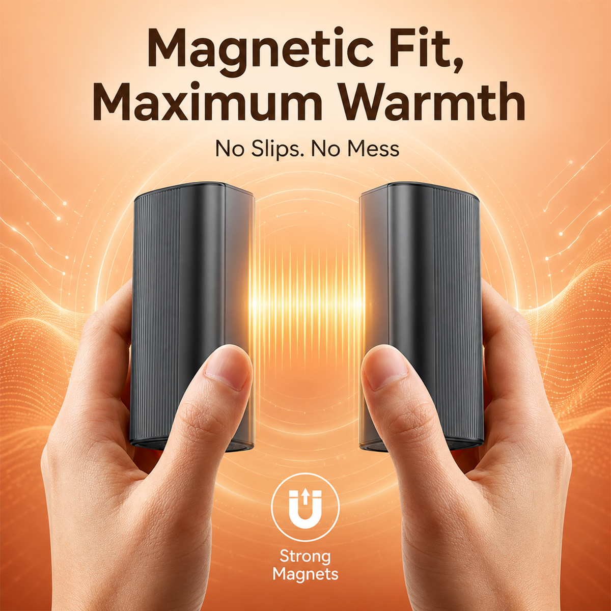 PUCACHI 2 Pack 5000mAh Hand Warmers Rechargeable,Magnetic Hand Warmers with Charge Base,4 Heat Settings & 8 Hrs Warmth,Reusable Portable Pocket Heater for Hunting Camping Winter Gifts,Black