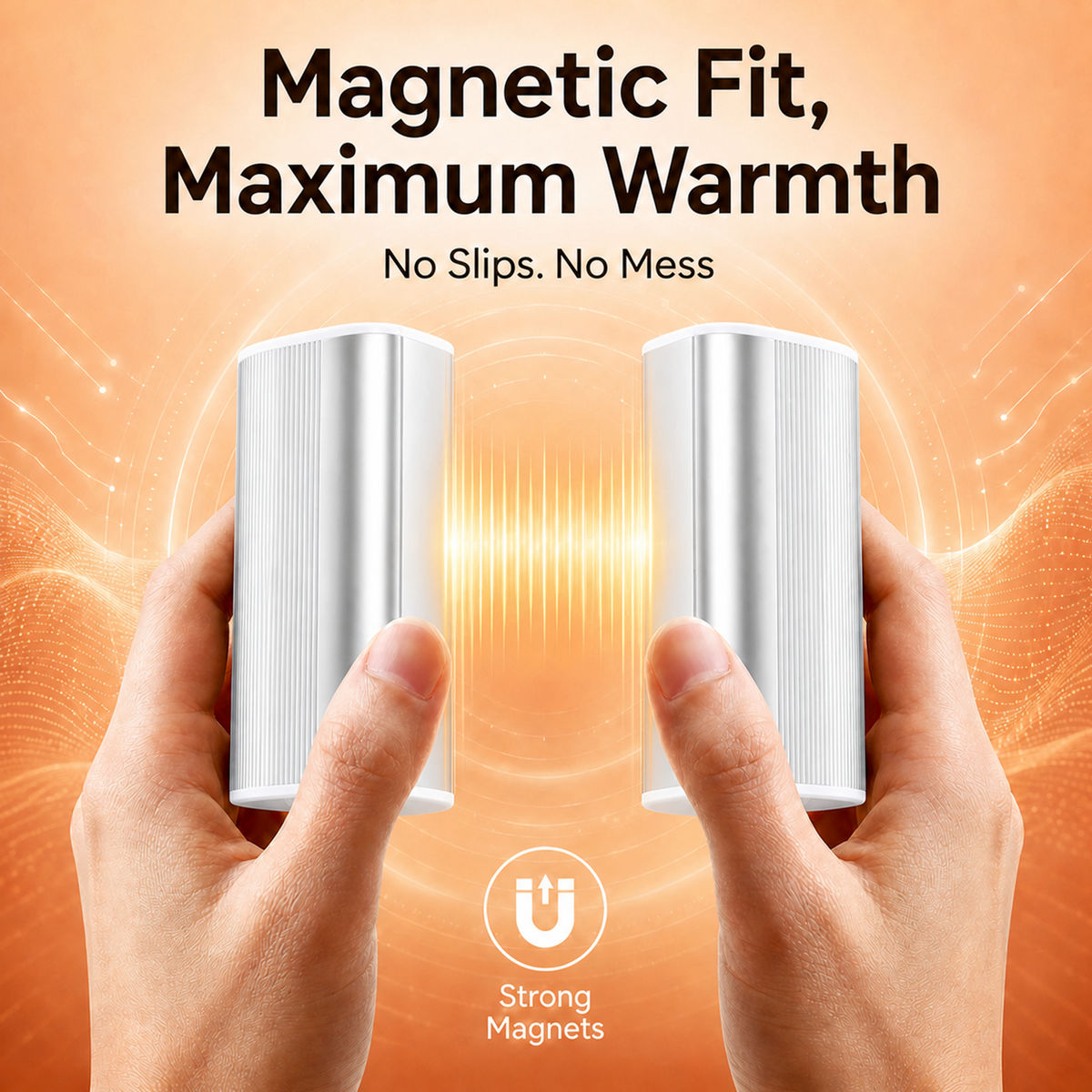 PUCACHI 2 Pack 5000mAh Hand Warmers Rechargeable,Magnetic Hand Warmers with Charge Base,4 Heat Settings & 8 Hrs Warmth,Reusable Portable Pocket Heater for Hunting Camping Winter Gifts,Silver
