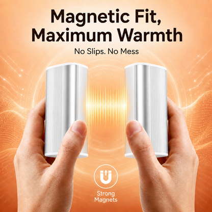 PUCACHI 2 Pack 5000mAh Hand Warmers Rechargeable,Magnetic Hand Warmers with Charge Base,4 Heat Settings & 8 Hrs Warmth,Reusable Portable Pocket Heater for Hunting Camping Winter Gifts,Silver