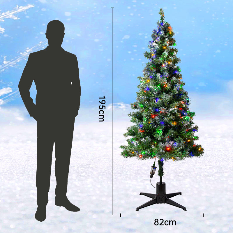 Rotating Artificial Christmas Tree with LED Lights, 6.5FT 360 Degree Displays Artificial Tree Great for Home, Office, & Parties Holiday Thanksgiving Xmas Decorations