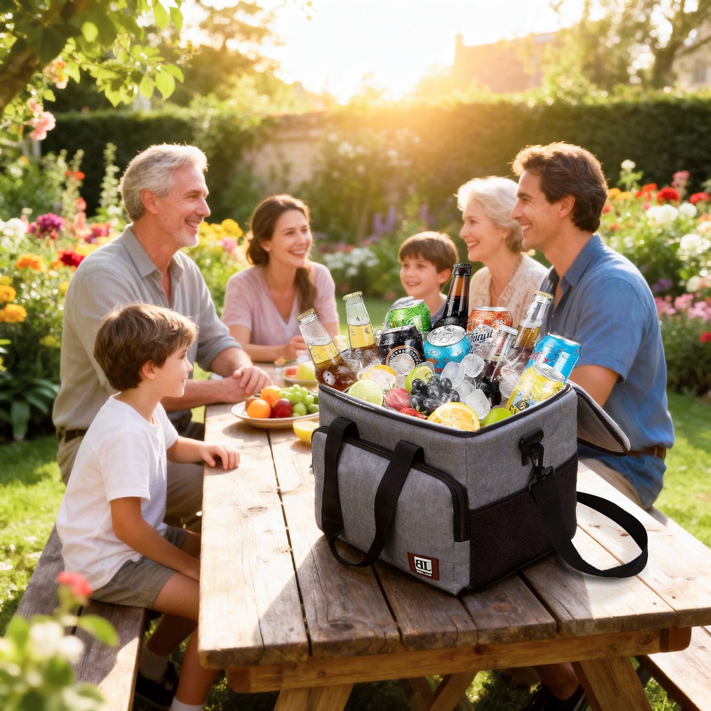 Merryhome 45‑Can Collapsible Soft Cooler Bag – 29 Qt Leak‑Proof Insulated Ice Chest for Camping, Beach, Road Trip, Picnic & Grocery Travel Bag (Gray)