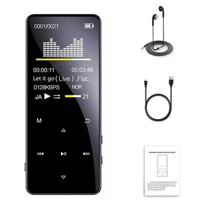 64GB Mp3 Player with Bluetooth 5.0 - Portable Digital Lossless Music MP3 MP4 Player with FM Radio HD Speaker