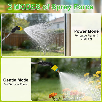 Merryhome Battery Powered Sprayer, 2.1 Gallon/8L Electric Sprayer with 3 Mist Nozzles, USB Rechargeable Handle, Retractable Wand & Adjustable Strap for Lawn, Garden, Yard and Weed Control