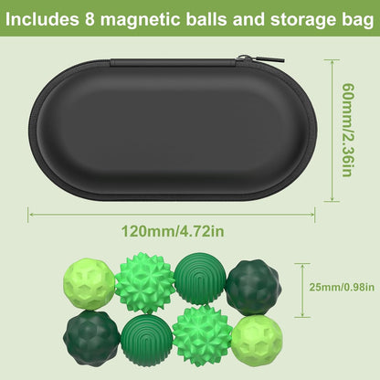Teblint Magnetic Balls Fidget Toys, 8 Pcs Stress Relief Sensory Toys for Adults and Teens, Peace of Hands and Anxiety Mind, Attracting Stress Ball with Silicone Shell (Green Series)
