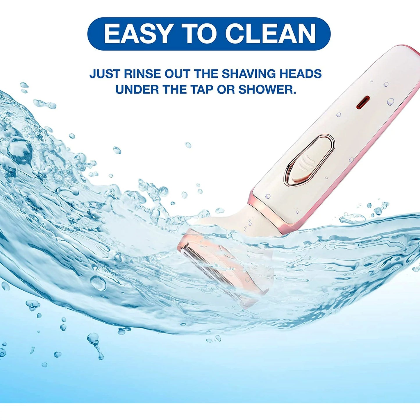 4 in 1 Women Electric Shaver Rechargeable Waterproof Razor Painless Epilator Body Hair Remover Nose Hair Beard Bikini Trimmer Eyebrow Face Facial Armpit Legs Removal Clipper Lady Grooming Groomer Kit