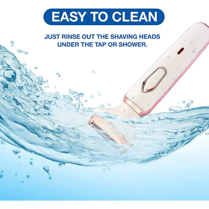 4 in 1 Women Electric Shaver Rechargeable Waterproof Razor Painless Epilator Body Hair Remover Nose Hair Beard Bikini Trimmer Eyebrow Face Facial Armpit Legs Removal Clipper Lady Grooming Groomer Kit