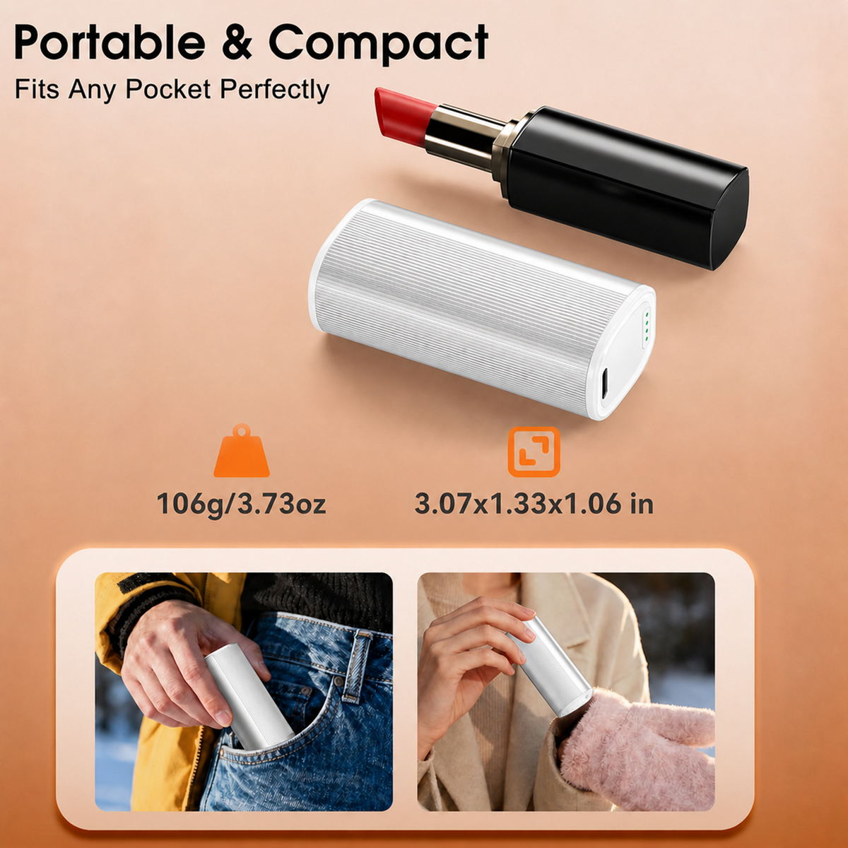 PUCACHI 2 Pack 5000mAh Hand Warmers Rechargeable,Magnetic Hand Warmers with Charge Base,4 Heat Settings & 8 Hrs Warmth,Reusable Portable Pocket Heater for Hunting Camping Winter Gifts,Silver