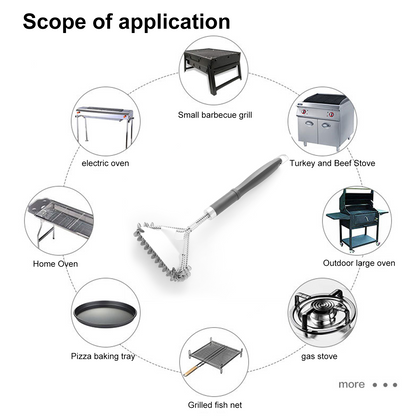 Party Supplies 17in Grill Brush and Scraper Bristle Free,1Pcs Grill Brush Bristle Free,BBQ Brush for Outdoor Grill,Stainless Steel BBQ Grill Brush and Scraper,for Gas/Charcoal Grilling Grates