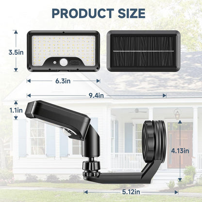 Merryhome Magnetic Solar Lights Outdoor,600LM Solar Motion Sensor Lights Outdoor,3 Modes&92 LEDs,IP65 Waterproof Magnetic Solar Security Light for Wall Patio Backyard Fence Garage Deck (2 Pcs Cold Lights)