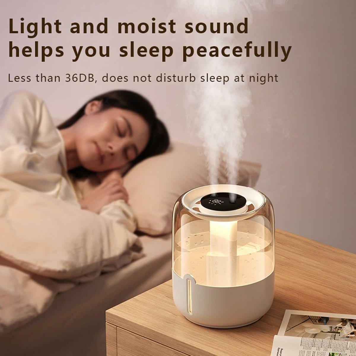 Merryhome Humidifiers for Room,4L Cool Mist Humidifier,Top Fill Smart Cool Mist Air Humidifiers with Nightlight,3-Speed Quiet & Large Vaporizers for Bedroom,Home,Large Room,Baby Nursery and Plants