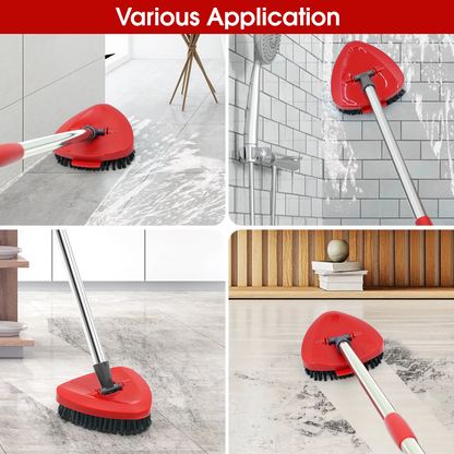 Merryhome 4 Pcs Spin Mop Replacement Scrub Brush Heads,Full Hard Bristle Scrubber Replace Great for Kitchen Bathroom Pools Deck Floor Cleaning