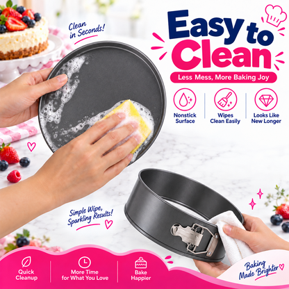 Cake Pan Set of 4, 5/5.5/6/7inch , Non-Stick Leak-Proof Cheesecake Pan for Baking, Black
