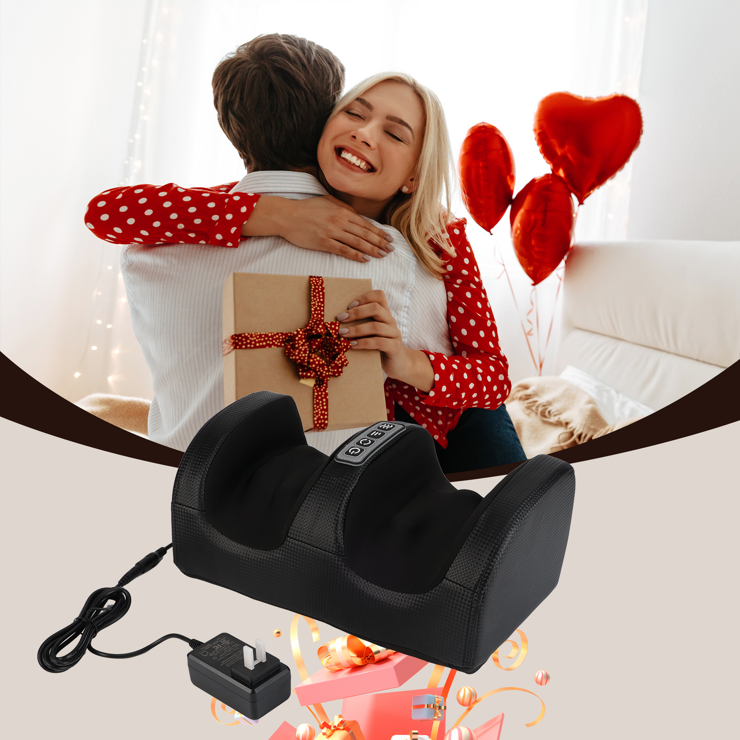 Shiatsu Foot Massager Machine with Heat, Foot and Calf Massager with Massage Roller, Deep Tissue Massager for Plantar Fasciitis, Pain Relief, Promotes Blood Circulation, Gifts for Women & Men