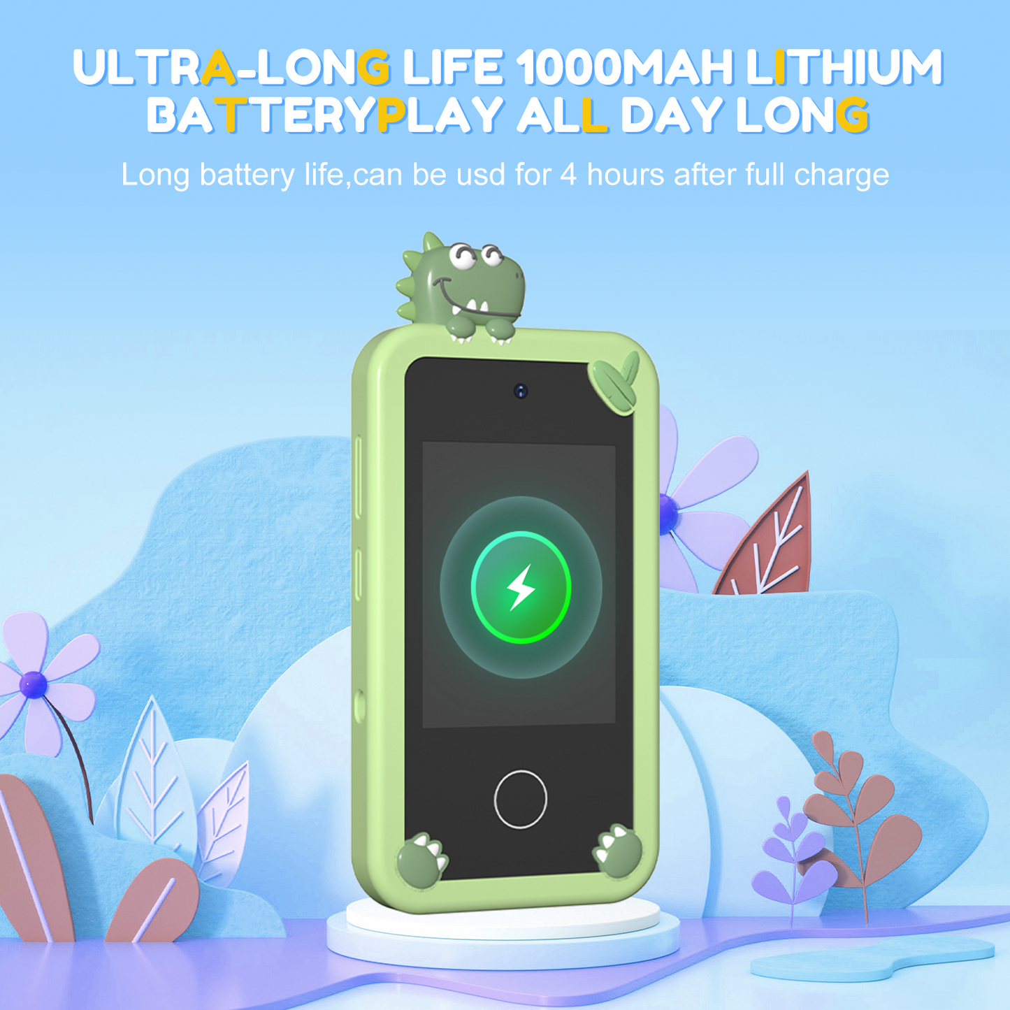 Hoofun Kids Smart Phone for Boys, 2.8" Touchscreen Play Phone with 32G SD Card, Dual Camera, Puzzle Game, Music Player, Christmas Birthday Gifts for Kids Green