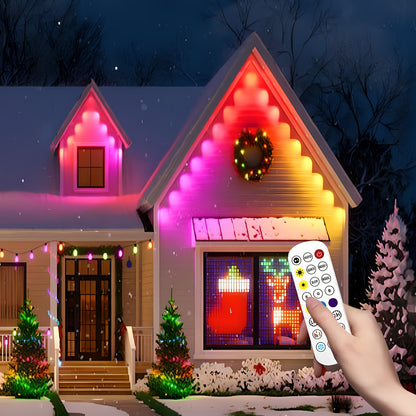 WHATOOK Permanent Outdoor Lights, 50ft 30 Smart RGB Eaves Lights IP67 Waterproof with App Controlled, House Roof Outdoor Lighting for Party, Daily, Halloween, Christmas, Garden