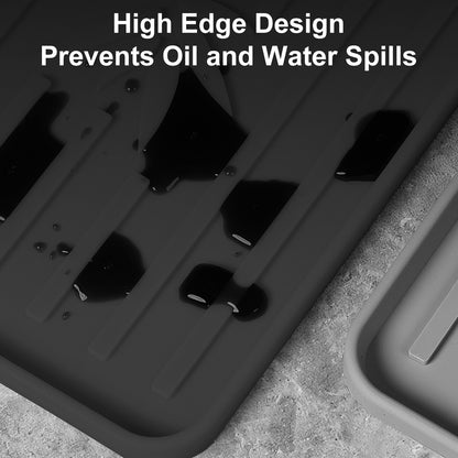 Silicone Grill Mat,Griddle Tools Mat for Blackstone,Silicone Spatula Grill Mat with Drip Pad for Kitchen,Cooking,Countertop,BBQ Caddy Utensils Holder Griddle Accessories for Blackstone,L*W:41.7x30cm