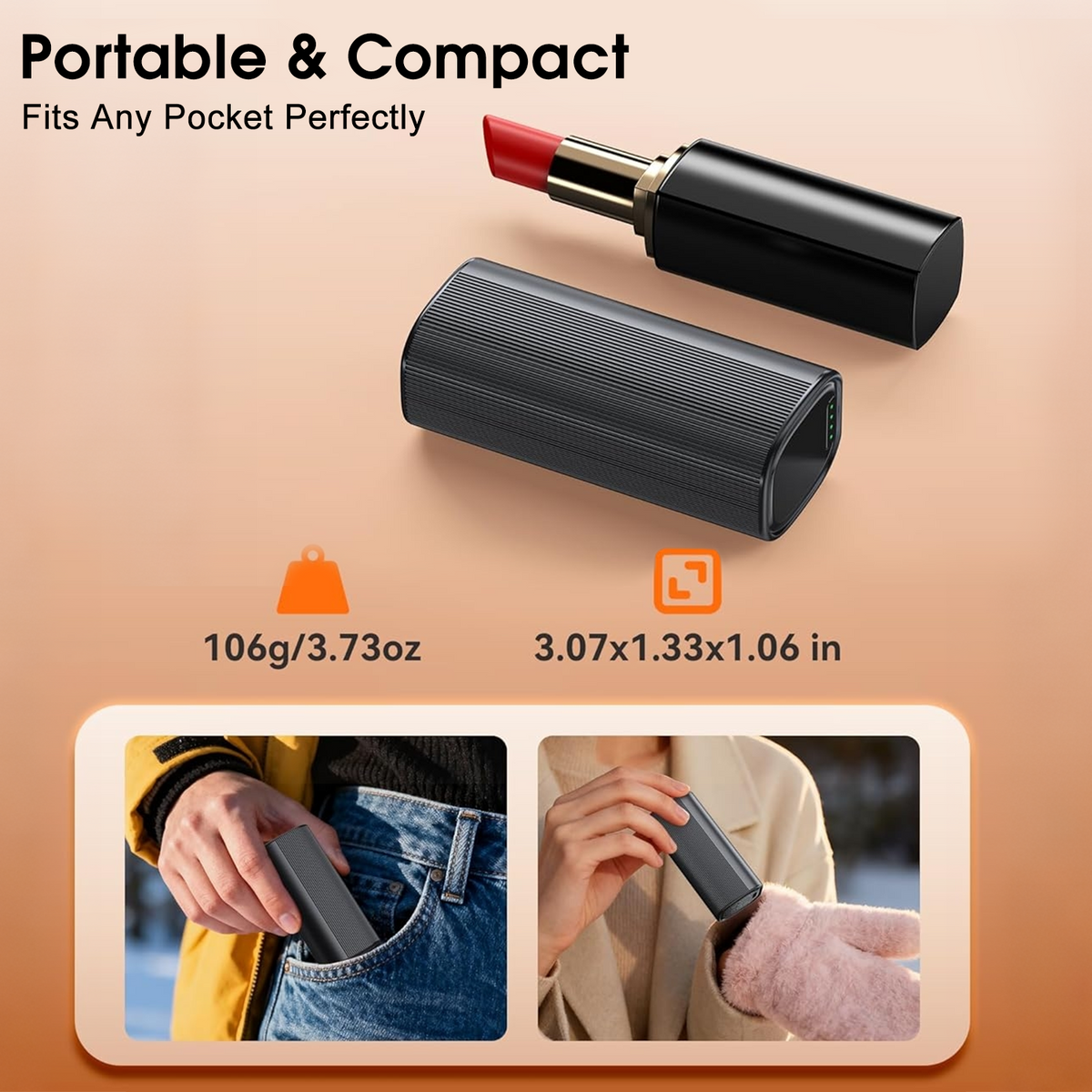 PUCACHI 2 Pack 5000mAh Hand Warmers Rechargeable,Magnetic Hand Warmers with Charge Base,4 Heat Settings & 8 Hrs Warmth,Reusable Portable Pocket Heater for Hunting Camping Winter Gifts,Black